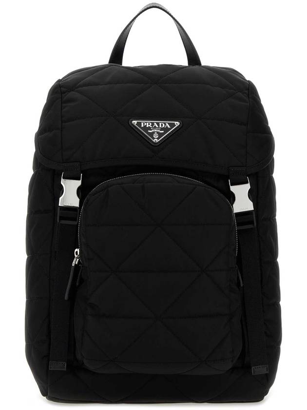 Triangle Logo Re-Nylon Quilted Backpack Black - PRADA - BALAAN 1