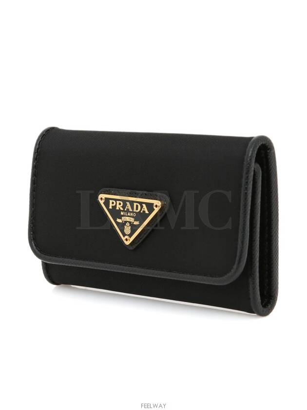 1PG004 Triangle Logo Re Nylon Key Wallet Card 6 - PRADA - BALAAN 2