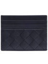 Intrecciato Leather Card Wallet Navy - BOTTEGA VENETA - BALAAN 5