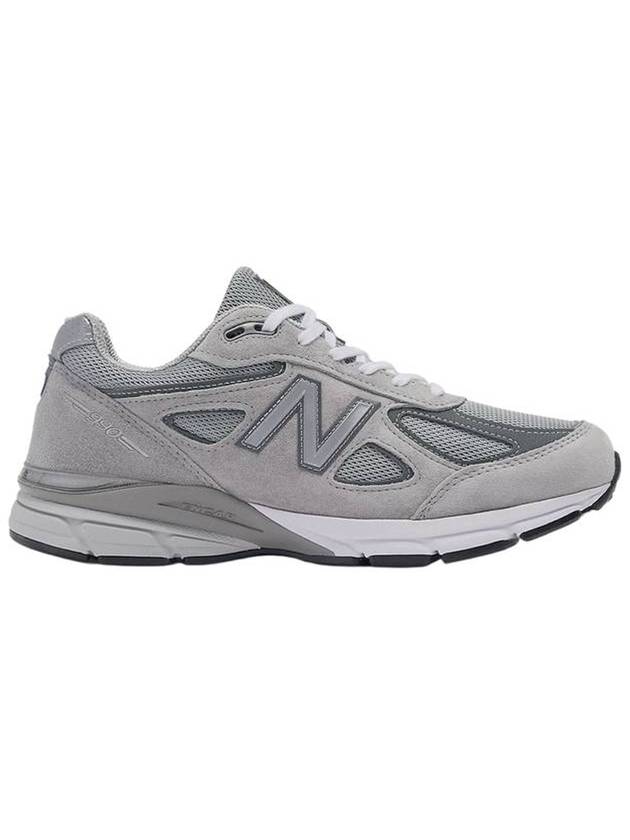 990 V4 Core Low Top Sneakers Grey Silver - NEW BALANCE - BALAAN 1