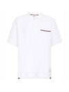 RWB Pocket Interlock Cotton Short Sleeve Polo Shirt White - THOM BROWNE - BALAAN 1