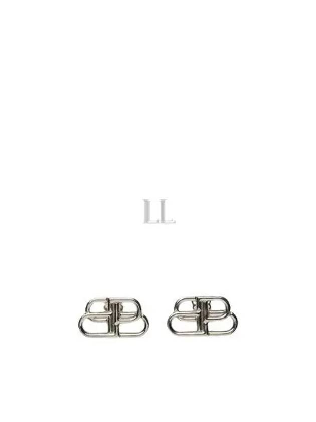 BB Logo Stud Earrings Silver - BALENCIAGA - BALAAN 2