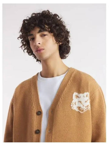 Men s Fox Head Intarsia Comfort Spring Fall Cardigan Domestic Product GM0024082339535 - MAISON KITSUNE - BALAAN 1