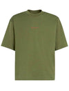 Logo Organic Cotton Short Sleeve T-Shirt Green - MARNI - BALAAN 1