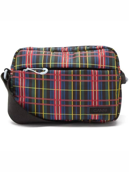 Festival Tartan Check Recycled Shell Camera Shoulder Bag A3564 099 - GANNI - BALAAN 1