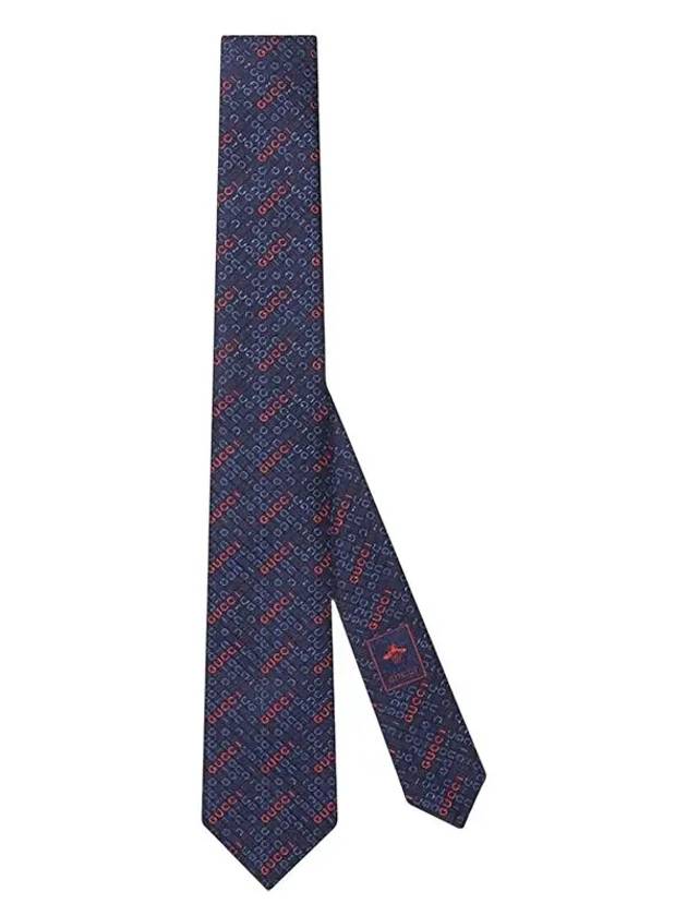 Silk Jacquard Tie Blue - GUCCI - BALAAN 2