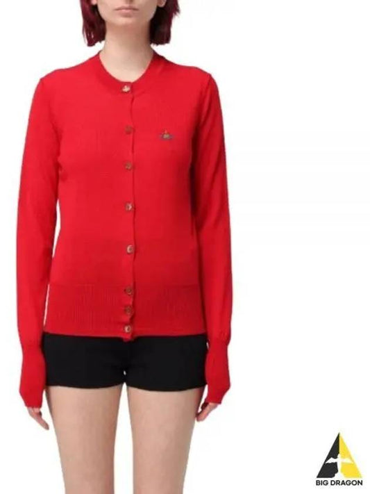 Bea Embroidered Logo Cardigan Red - VIVIENNE WESTWOOD - BALAAN 2