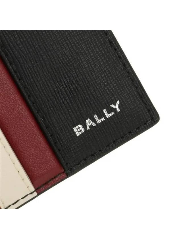 Ribbon Logo Bifold Half Wallet Black - BALLY - BALAAN 6