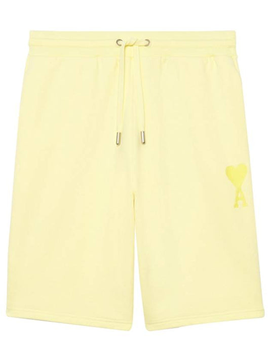 Heart Logo Tone On Tone Track Shorts Yellow - AMI - BALAAN 2