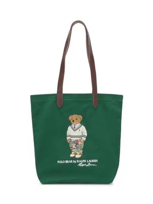 Polo Bear Twill Shopper Tote Green - POLO RALPH LAUREN - BALAAN 1