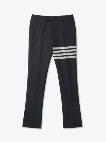 Diagonal Plain Weave Classic Wool Slacks Navy - THOM BROWNE - BALAAN 2