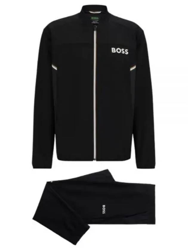 Signature Detail Stretch Poplin Tracksuit Black - HUGO BOSS - BALAAN 2