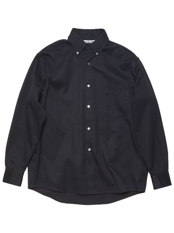 Studios Men's Button Up Over Long Sleeve Shirt Black - ACNE STUDIOS - BALAAN.