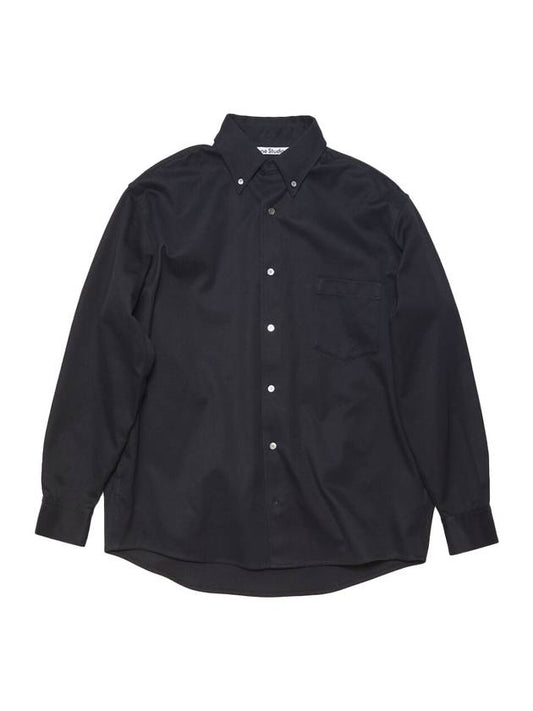 Button Up Over Long Sleeve Shirt Black - ACNE STUDIOS - BALAAN 1