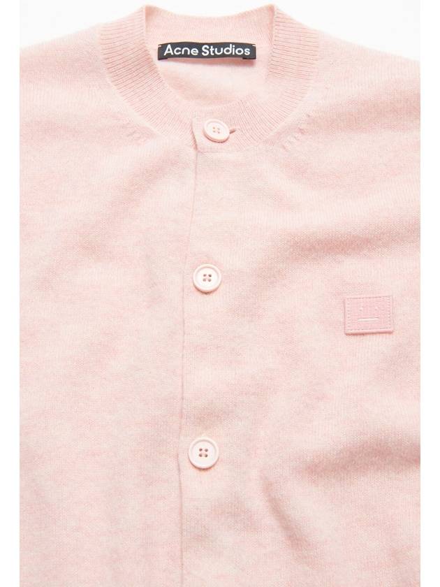 Face Logo Wool Cardigan Pink Women s - ACNE STUDIOS - BALAAN 4