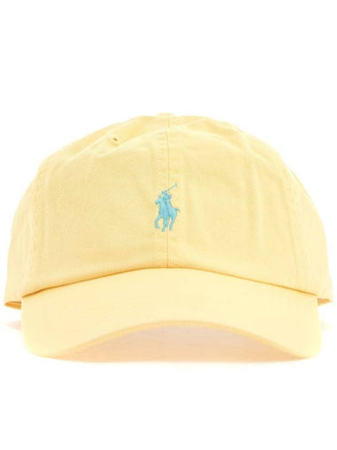 curved brim cotton hat yellow with embroidered logo - POLO RALPH LAUREN - BALAAN 1