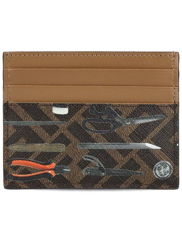 Men's FF Canvas Card Wallet Brown - FENDI - BALAAN 2