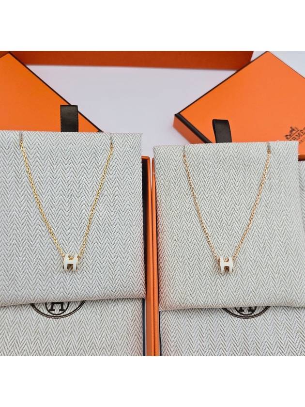 Mini Pop H Pendant Necklace Gold Orange Soy - HERMES - BALAAN 2