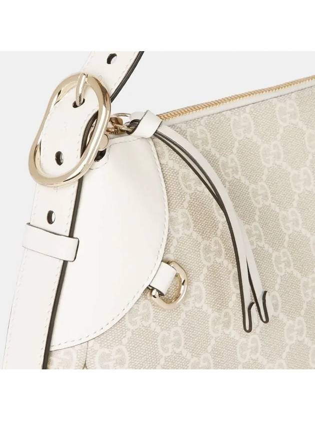 GG Emblem Medium Shoulder Bag Beige White - GUCCI - BALAAN 6