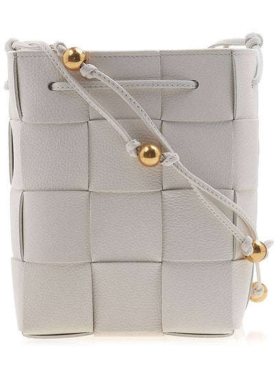 Cassette Intrecciato Leather Bucket Bag White - BOTTEGA VENETA - BALAAN 2