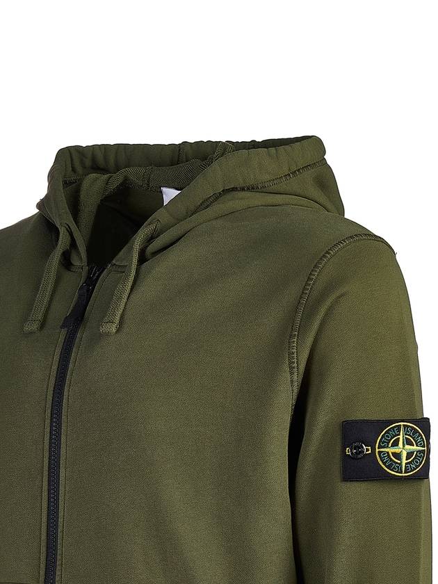 Men Wappen Cotton Fleece Hooded Zip Up Khaki - STONE ISLAND - BALAAN 6