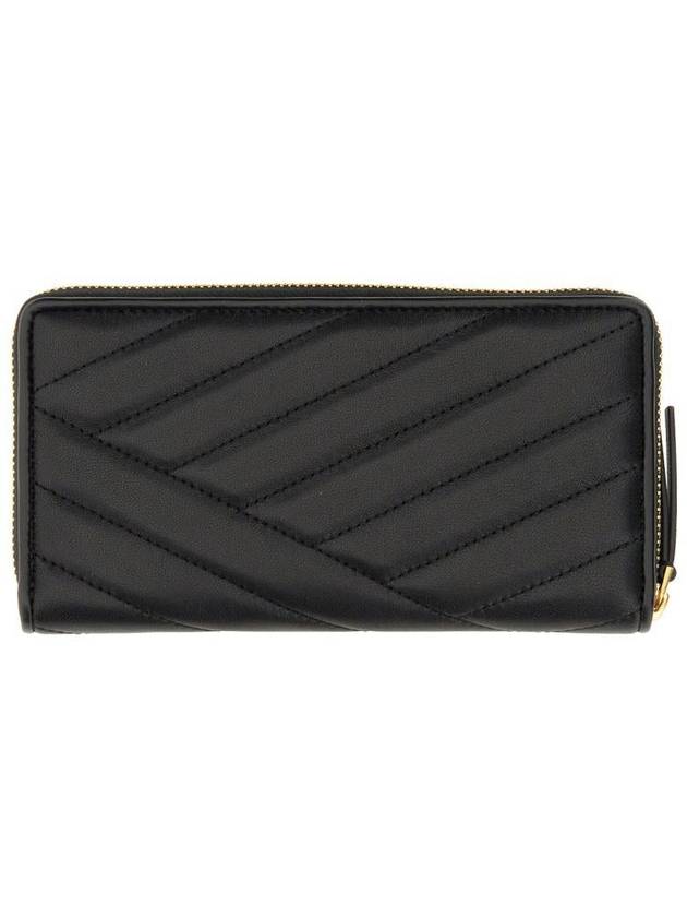 Kira Chevron Zip Continental Long Wallet Black - TORY BURCH - BALAAN 3