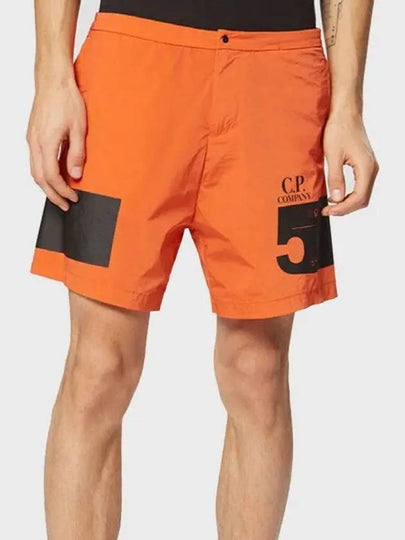 Logo Graphic Chrome Nylon Shorts Orange - CP COMPANY - BALAAN 2