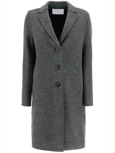 single-breasted wool coat in boiled - HARRIS WHARF LONDON - BALAAN 1