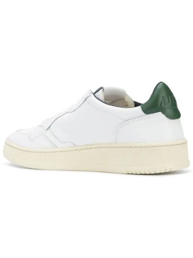 Men's Medalist Dark Green Tab Leather Low Top Sneakers White - AUTRY - BALAAN 4