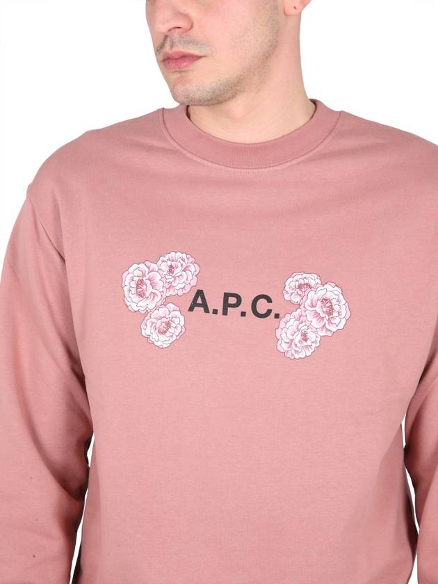 Flower Logo Sweatshirt Pink - A.P.C. - BALAAN 9