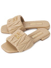 Matelasse Nappa Leather Slippers Beige - MIU MIU - BALAAN 2