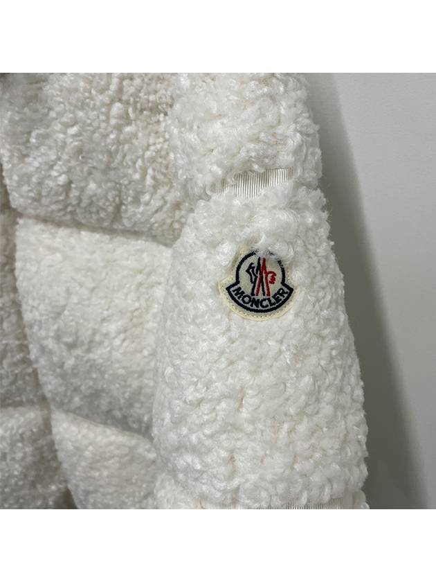 Kids Segura Logo Patch Teddy Down Padded Jacket White - MONCLER - BALAAN 6