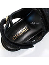 CC Logo Velcro Suede Kidskin Sandals Black - CHANEL - BALAAN.