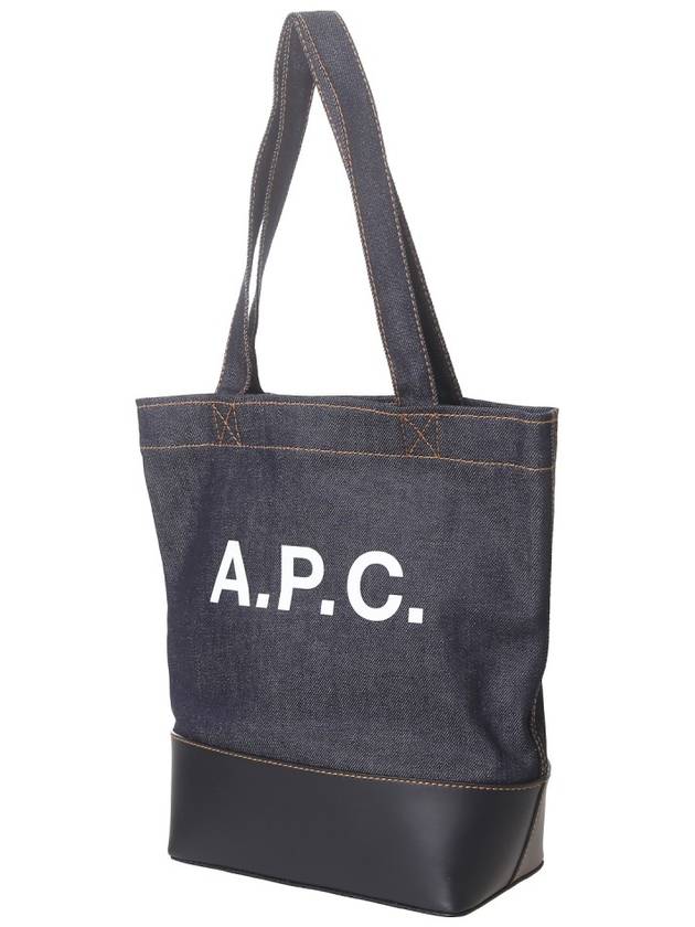 Logo Denim Axel Small Tote Bag Navy - A.P.C. - BALAAN 3