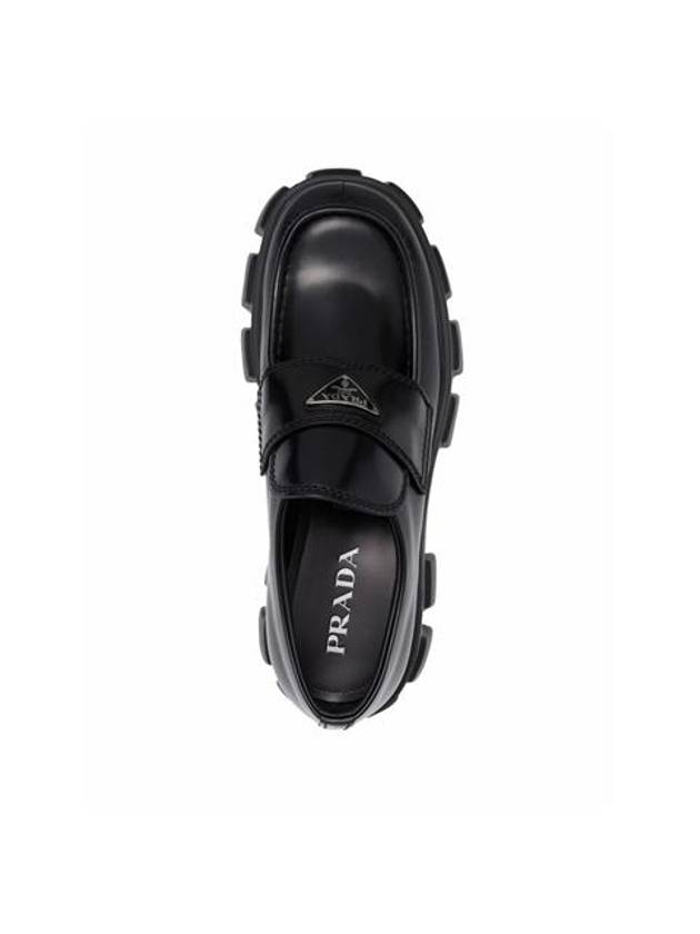 Monolith Brushed Leather Loafers Black - PRADA - BALAAN 5