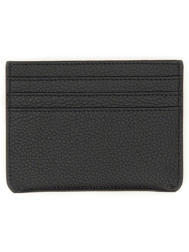 Embroidered Logo Leather Card Wallet Black - MARNI - BALAAN 5