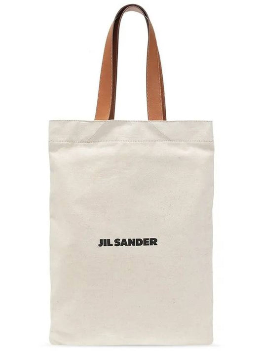 Logo Canvas Cotton Tote Bag Ivory - JIL SANDER - BALAAN 2