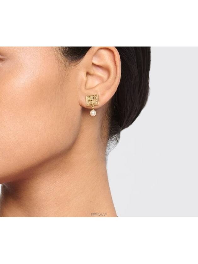 Miss Dior Resin Pearl Earrings Gold - DIOR - BALAAN 4