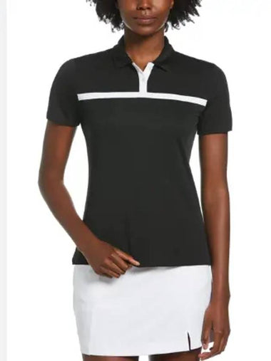 Women's Striped Button Polo Shirt WOMENS CHAEST ​​STRIPED BUTTON GOLG POLO CGKSB0E1RT - CALLAWAY GOLF - BALAAN 1