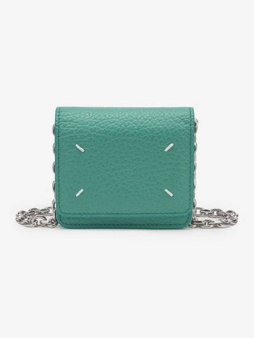 Embroidery Logo Chain Cald Wallet Green - MAISON MARGIELA - BALAAN 1