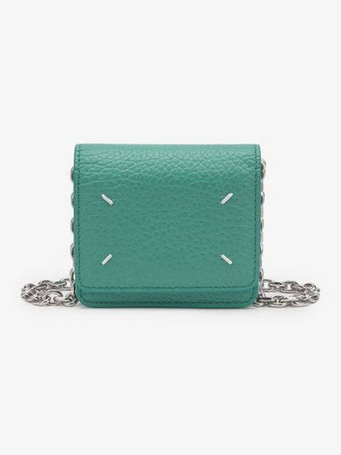 Embroidery Logo Chain Cald Wallet Green - MAISON MARGIELA - BALAAN 1