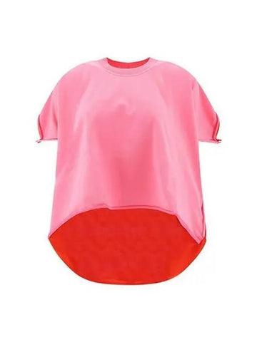 T shirt women s two tone oversized short sleeve pink - BOTTEGA VENETA - BALAAN 1