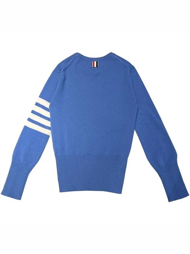 Women s Cashmere Pullover Diagonal Knit Blue FKA001A 00011 450 - THOM BROWNE - BALAAN 3