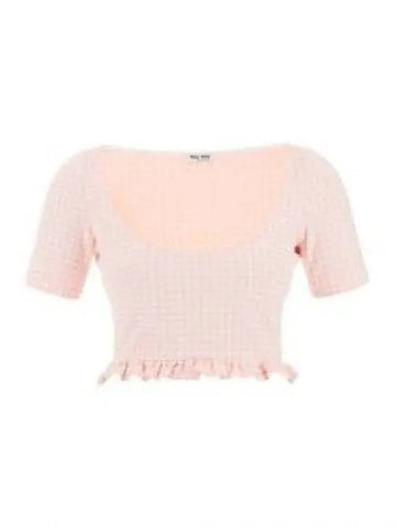 Short sleeve t shirt light pink 1GEV MT1741 1228286 - MIU MIU - BALAAN 1