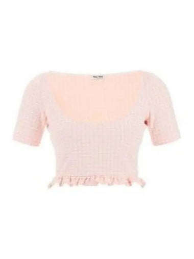 Short sleeve t shirt light pink 1GEV MT1741 1228286 - MIU MIU - BALAAN 1