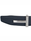 Sliver Soft Grain Leather T Icon Belt Dark Navy Black - TOM FORD - BALAAN 6