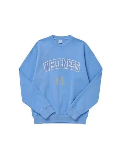 Wellness Crew Neck Cotton Sweatshirt Light Blue - SPORTY & RICH - BALAAN 2