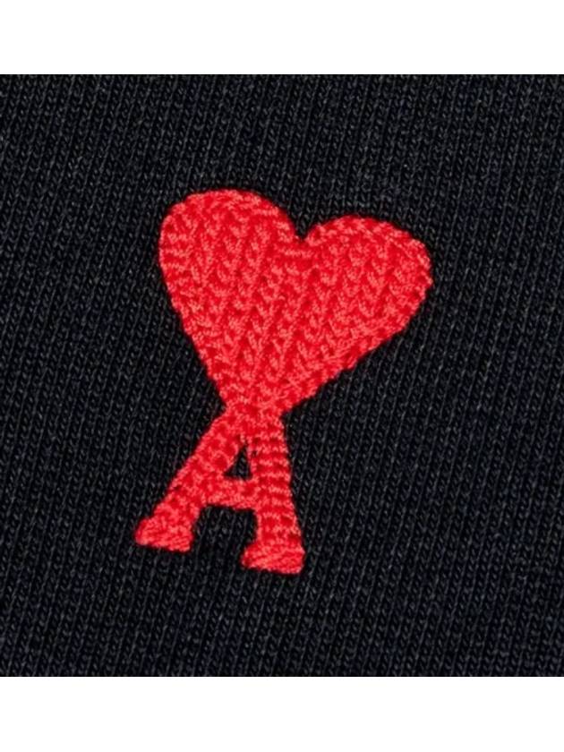 Men's Small Heart Logo Sweatshirt Black - AMI - BALAAN 4