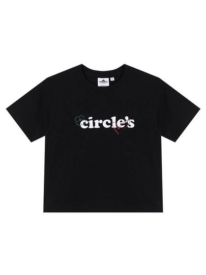 Circles Clover Heart Crop Tee Black - BYL - BALAAN 2