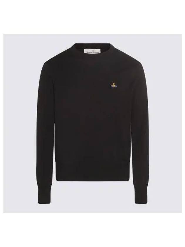 ORB Embroidered Crew Neck Knit Top Black - VIVIENNE WESTWOOD - BALAAN 2